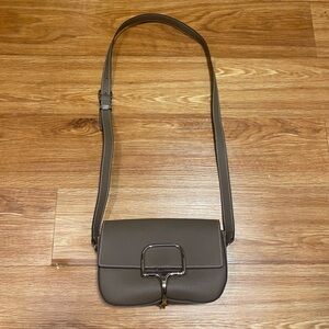 NWOT Tiffany & Fred Paris Smooth Leather Crossbody Bag in Grayish Brown